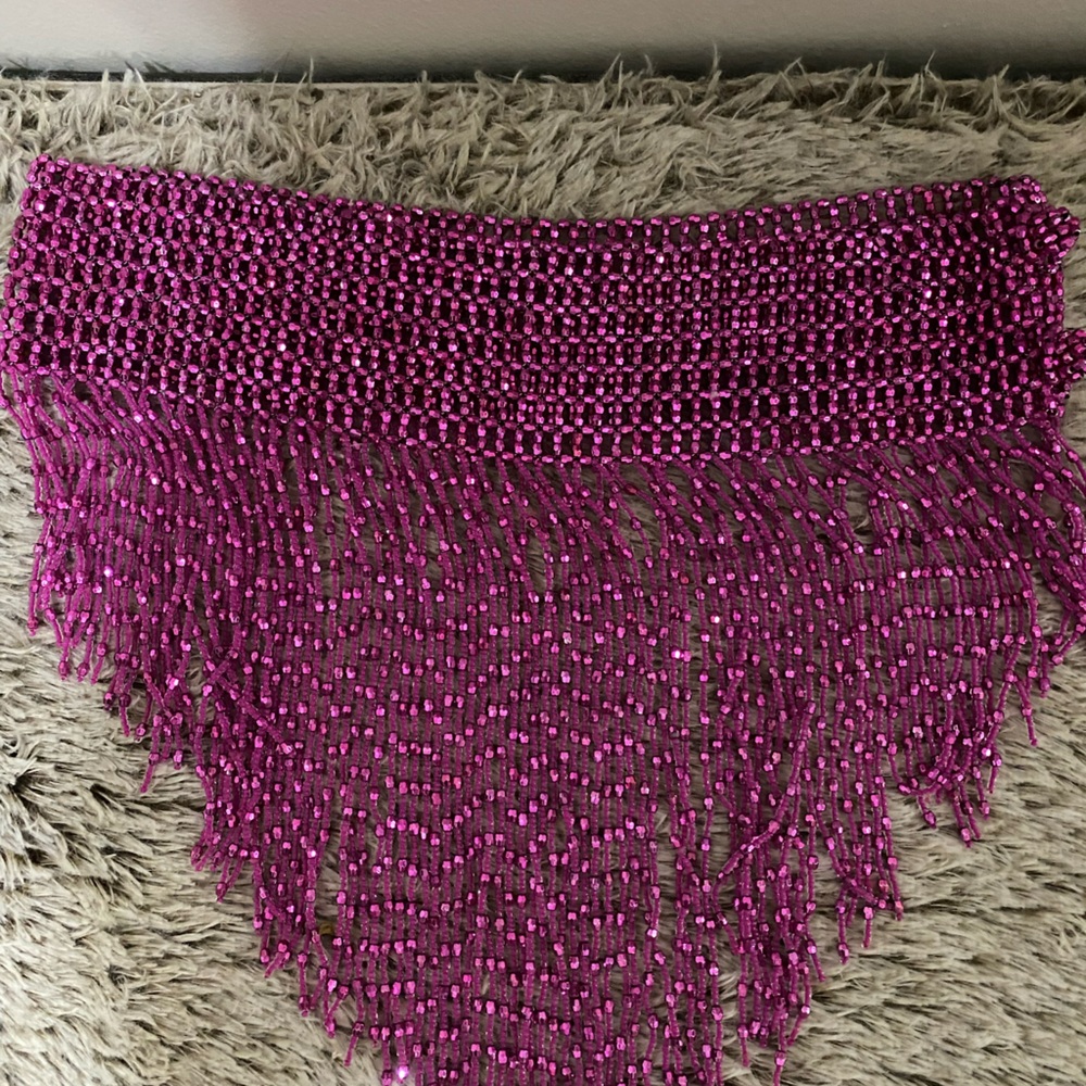 Elegant Pink Beaded Women's Skirt